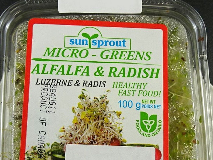 Sunsprout brand Micro-Greens Alfalfa and Radish recalled by CFIA due to Salmonella