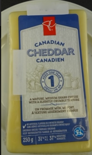 PC brand Canadian Cheddar Cheese was recalled by CFIA due to Listeria monocytogenes