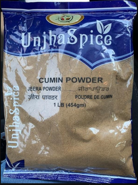 CFIA reported that Unjha Spice brand Cumin Powder was recalled due to Salmonella