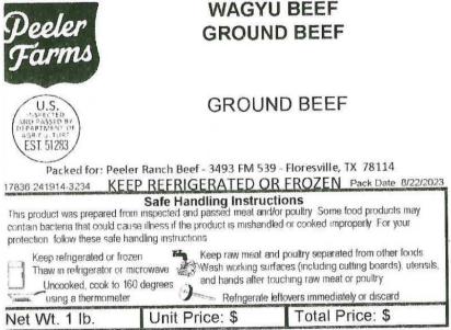 Dean & Peeler Meatworks recalled fresh ground beef products due to E. coli O157:H7