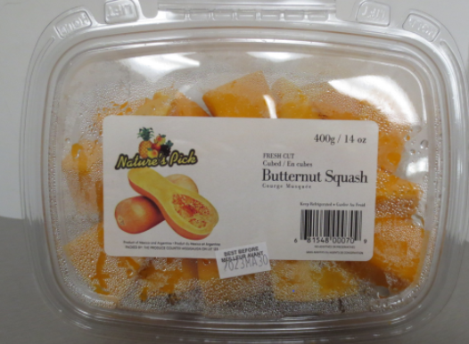 Nature’s Pick fresh cut cubed butternut squash recalled in Canada due to Listeria monocytogenes