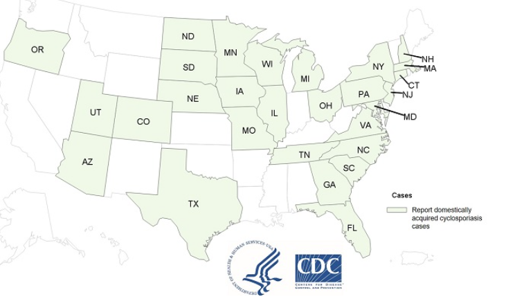 Cyclosporiasis Outbreak Investigations — United States, 2021