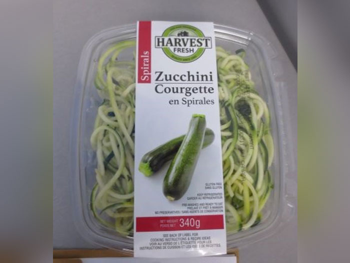 CFIA reported that Harvest Fresh Brand zucchini spirals were recalled due to Listeria monocytogenes