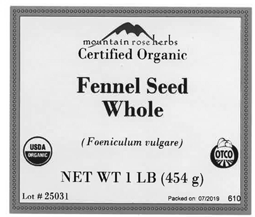 Mountain Rose Herbs Recall Fennel Seed due to Salmonella