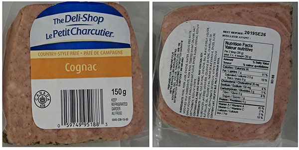 The Deli-Shop brand Pâtés recalled in Canada due to Listeria monocytogenes