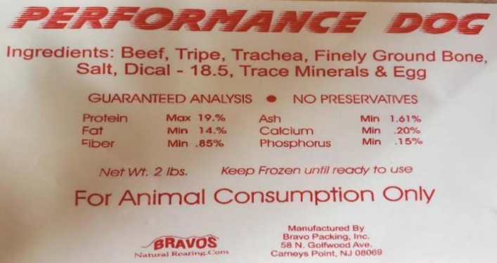 Federal judge enters consent decree against Bravo packing (a New Jersey raw animal food manufacturer)