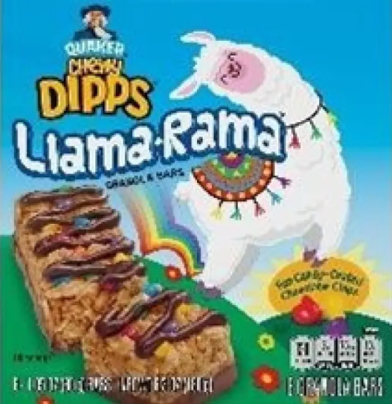 Another Quaker Oats granola bar (Quaker Chewy Dipps Llama Rama bar) has been recalled due to Salmonella