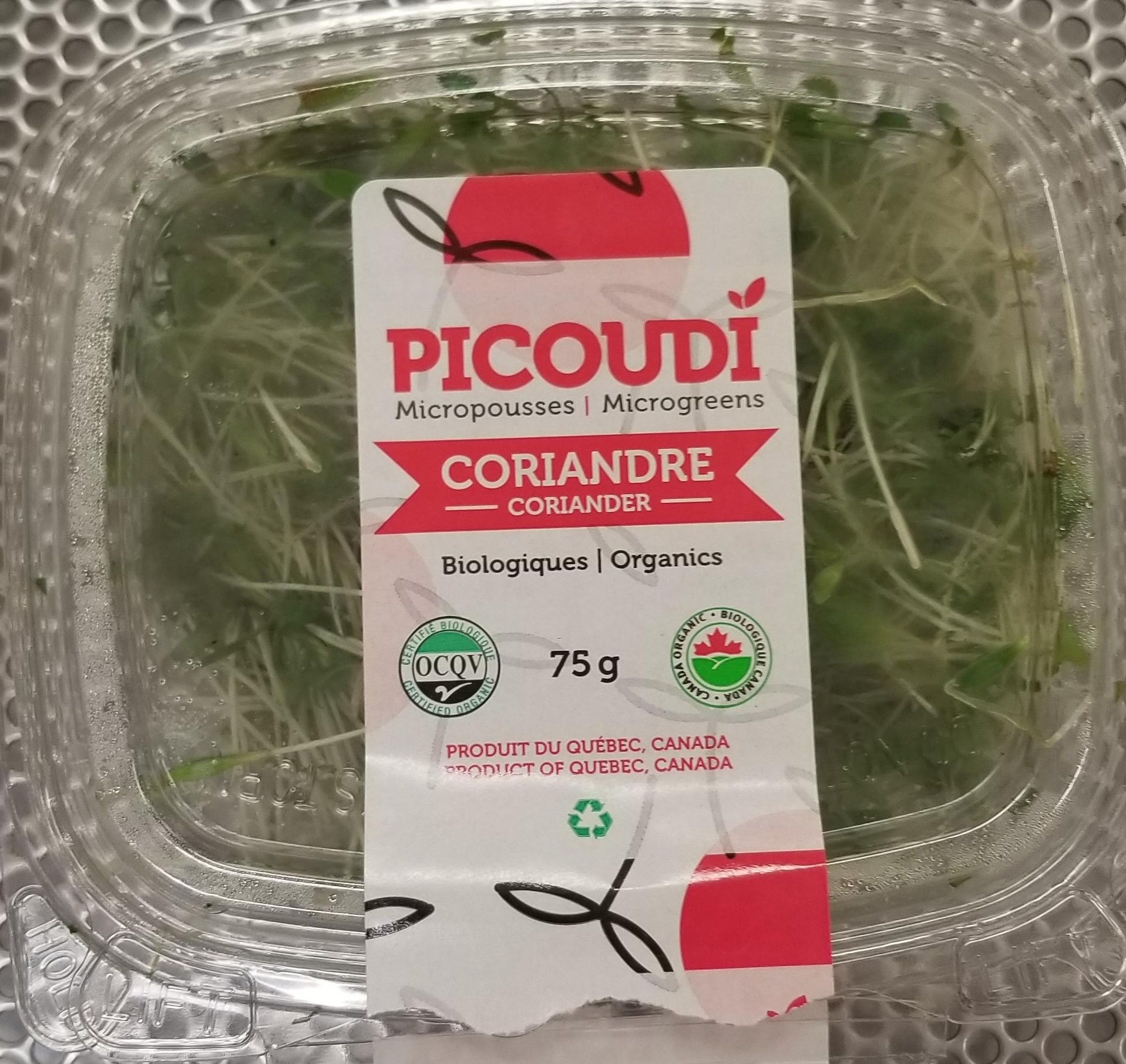 In Canada authorities recalled coriander microgreens sold by Les Jardins Picoudi