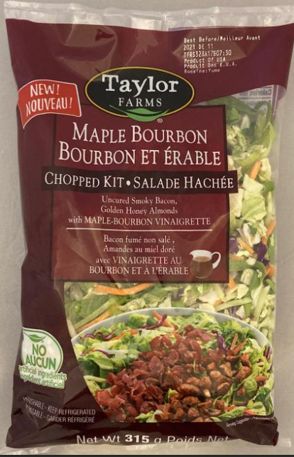 Taylor Farms Maple Bourbon chopped salad kit recalled due to Salmonella