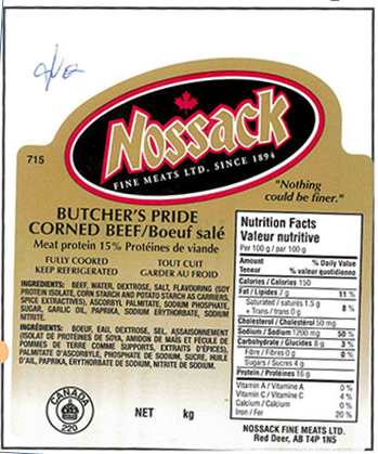 Corned beef and pastrami products recalled in Canada due to Listeria