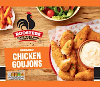 In the UK, Aldi recalled Roosters Breaded Chicken Goujons due to salmonella