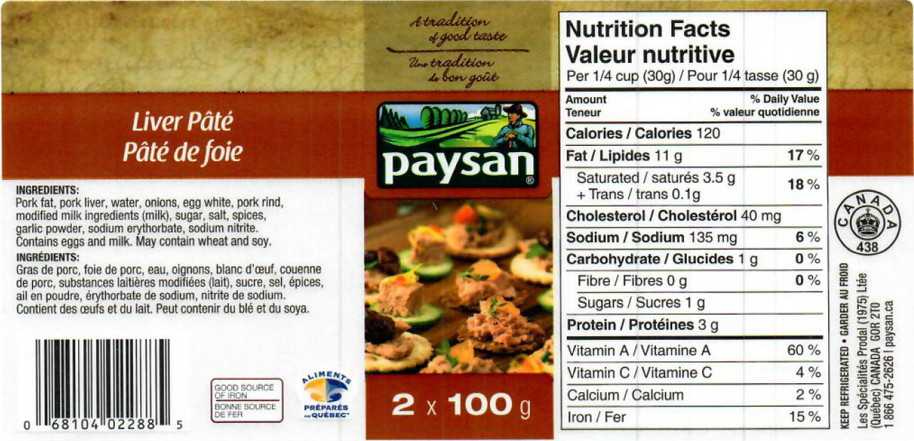 Canadian health authorities recalled various brands of pâtés, mousses, terrines, and rillettes due to Listeria