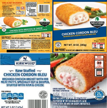 Serenade Foods recalled frozen raw breaded stuffed chicken products due to Salmonella Enteritidis