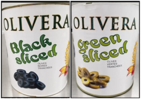 Olivera sliced olives recalled due to the potential presence of Clostridium botulinum