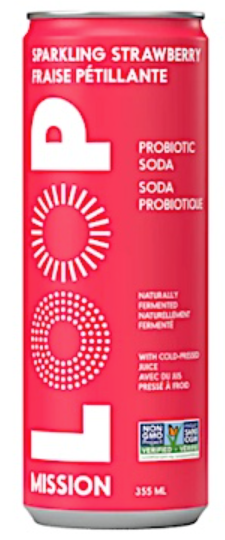 Loop Mission Sparkling Strawberry Probiotic soda recalled due to spoilage