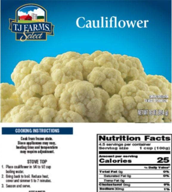 Flagship Food Group recalls frozen cauliflower due to Listeria monocytogenes