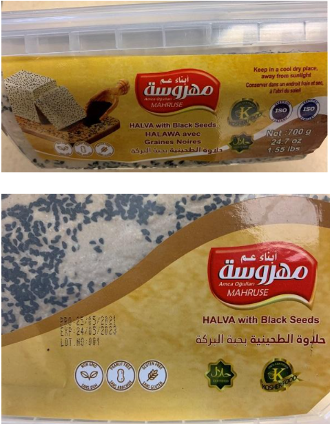 Mahruse Halva with Black Seeds recalled due to Salmonella by CFIA