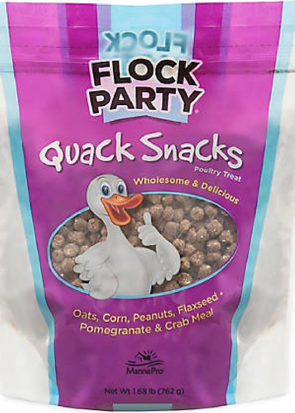 Manna Pro Products recalled Flock Party Quack Snacks due to potential Salmonella contamination