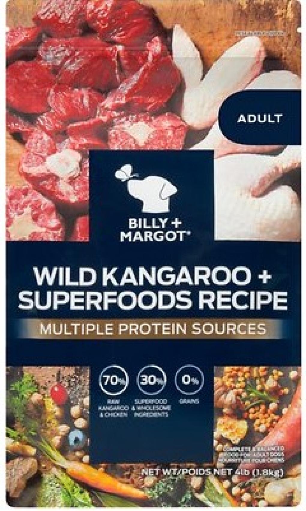 Real Pet Food Company recalls a lot of Billy+Margot Wild Kangaroo and Superfoods recipe dog food due to Salmonella
