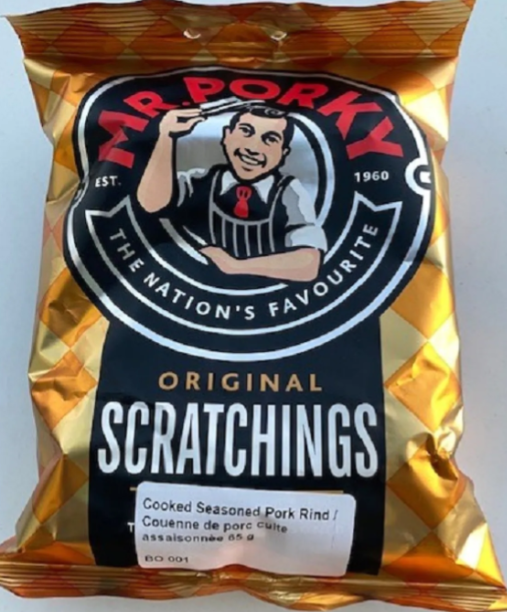 Mr. Porky brand Original Scratchings recalled due to Salmonella in Canada