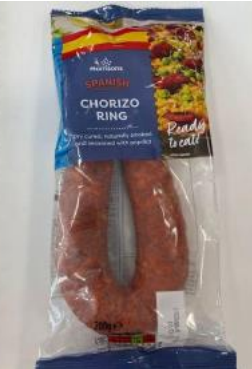 Morrisons recalls Morrisons Spanish Chorizo Ring due to salmonella