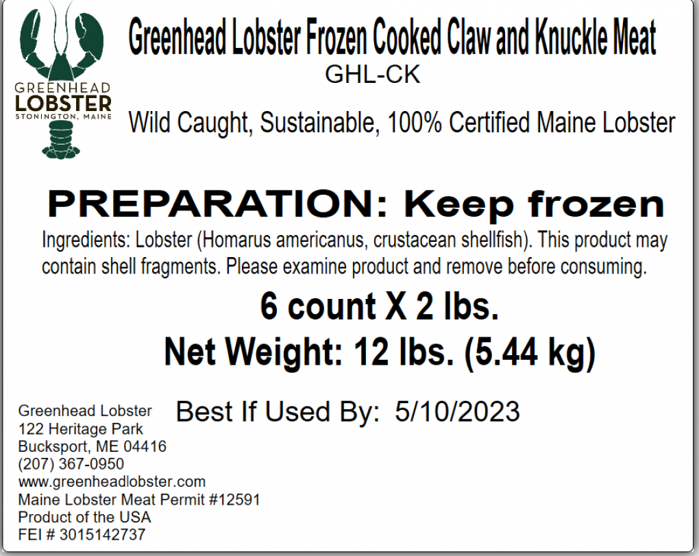 Greenhead Lobster Products recalled frozen cooked lobster products due to  Listeria monocytogenes