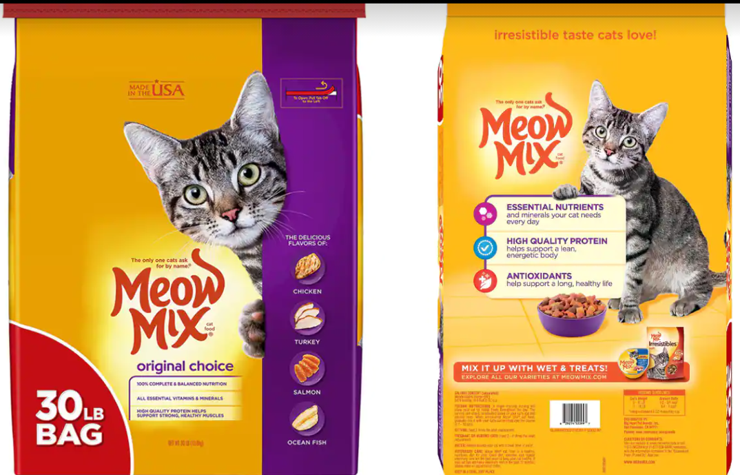 Two Lots of Meow Mix® Original Choice dry cat food recalled due to potential Salmonella contamination