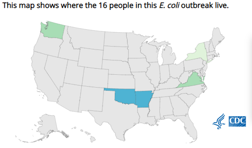 Another mystery E. coli outbreak in 5 states causes 16 sicknesses and one death