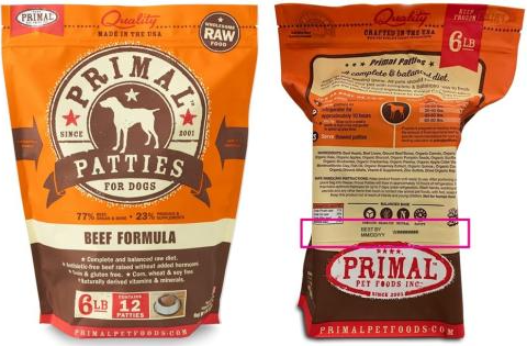Primal Patties for Dogs Beef Formula recalled due to Listeria monocytogenes in Canada