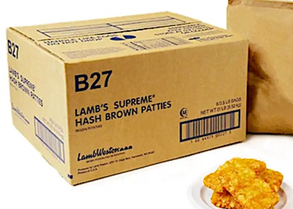 Lamb’s Supreme shredded IQF hash browns recalled due to Listeria monocytogenes