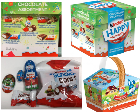 Ferrero recalls Kinder® Happy Moments chocolate assortment and Kinder® Mix Chocolate Treats Basket due to Salmonella