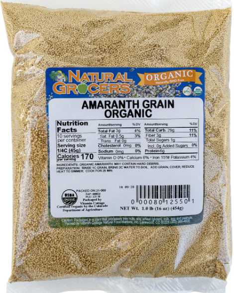 Natural Grocers® recalled Organic Amaranth Grain due to Salmonella
