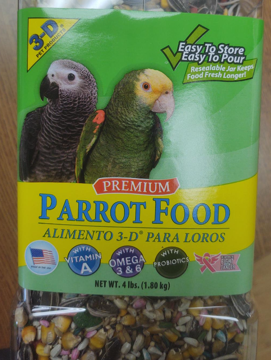 Urgent recall of D&D Commodities Ltd. 3-D Pet Products Premium Parrot Food due to Salmonella Contamination